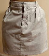 Gap Stretch Gray Mini Skirt With Pockets Sz 12 Closure 2 Hooks & Zipper Front. Photo 0