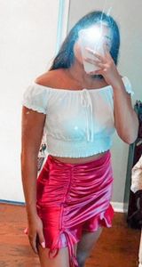 Forever 21 Pink Satin Skirt Photo 0