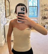 Crescent Tan and Black strapless tops Photo 0