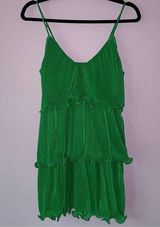 Better Be S Mini Dress Kelly Green Tiered Lettuce Cocktail Sundress Photo 0