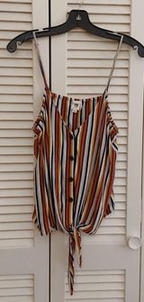 Flawless Striped Button Down Tank Photo 0