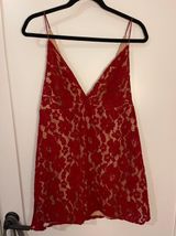 Free People Red Lace Slip Dress Photo 0