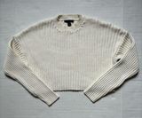 Forever 21- White Drop Sleeve Cropped Sweater XL Photo 0