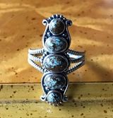 Matrix Blue Turquoise Sterling Silver Southwestern Ring Photo 0