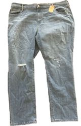 NWT Levis 724 Jeans Women's 22W Distressed Denim High-Rise Slim Straight Photo 0