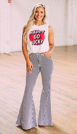 Blank Paige Black And White Flare Jeans Photo 0