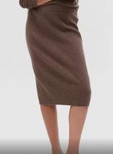 Women's Gap CashSoft Ribbed Midi Knit Sweater Skirt Cashmere Brown Size M Photo 0