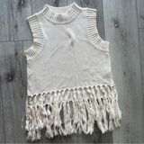 Tomorrow Fringe Sweater Vest Revolve XS Tan Photo 0