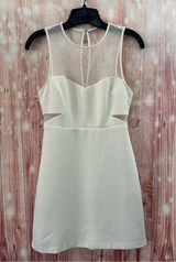 EXPRESS  Factory White Lace Inset Mini Sheath Dress Photo 0