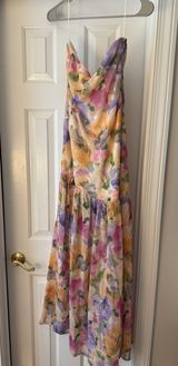 Multicolor Pastel Floral Strapless Dress Photo 0