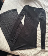 Skims Soft Lounge Long Sleeve Dress Onyx Foil Photo 0