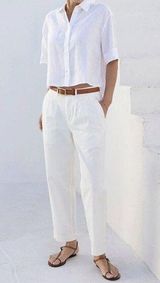 AYR  Metropolitan Cropped Trouser Pants Pleated Straight Minimalist Basmati 6 Photo 0