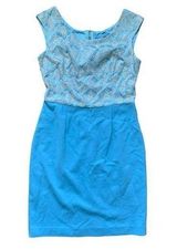 Antonio Melani Baby Blue Lace Bodycon Mini Dress 6 Photo 0