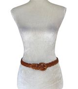 Talbots Vintage Women’s Brown Braided Leather Belt Size S Buckle Photo 0