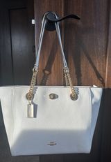 Coach White And Gold Purse Photo 0