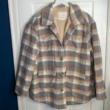 American Eagle Women’s Plaid Shacket Flannel Fleece-lined Jacket NWOT Sz L Photo 0
