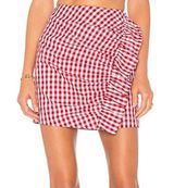 Lovers + Friends Revolve Lisa Mini Skirt in Red Gingham NWT Photo 0
