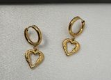 Love Heart Dangle Drop Earrings for Women Gold Photo 0
