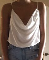 White Cowl Neck Bodysuit Photo 0