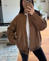 Vegan Leather Bomber Jacket Photo 0