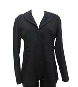 Lafayette 148 New York Classic Knit Slim Button Black Blazer Black Size 10 Photo 0