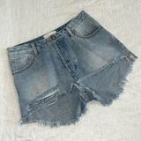 One Teaspoon Bonita High Waist Cut Off Denim Shorts Size 28 Photo 0