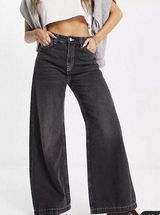 Weekday Jeans Women Size 28 Duchess Baggy Low Rise Black Wide Leg Grunge Y2K​ Photo 0