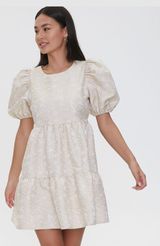 puff sleeve dress Gold Photo 0