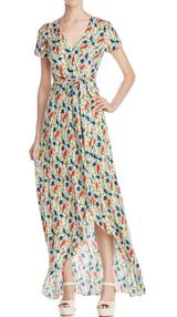 Alice + Olivia Adrianna Bird Party Mock-Wrap maxi dress Photo 0