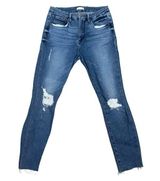 Good American High Rise Destroyed Distressed Cut Off Women's Denim Blue Jeans 12 Photo 0