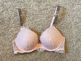 Victoria’s Secret Pink Lace Rhinestone Strap Push-up Bra  Photo 0