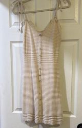 Cream Crochet Button-Down Dress Photo 0