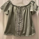 Women's Divided Green Off-Shoulder Top Size S Photo 0