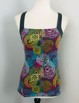 Soybu Multicolored Geometric Built in Bra Strappy Yoga Tank Top Small Photo 0