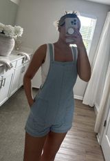 BILLABONG Beach Crush Denim Shortalls in Salt Blue Size Medium Photo 0