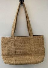 Draper James Everyday Woven Straw Shoulder Purse Natural Tote Bag Beach Resort Photo 0