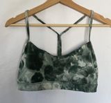 Lululemon Flow Y Bra Nulu Green Tie-Dye Strappy Sports Bra Racerback Women's S Photo 0