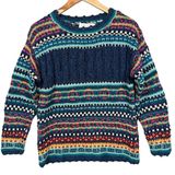 Vintage The Limited Petite Small Womens Sweater Hand Knit Striped Multicolor 90s Photo 0