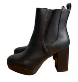 MIA Platform Chunky Heel Ankle Boots 7.5 Black Faux Leather Goth Whimsygoth NEW Photo 0