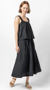 Lilla P Yoke Cotton Skirt Black Photo 0