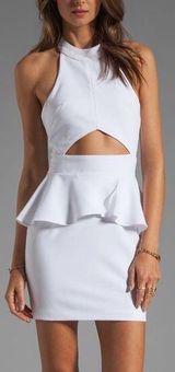 Naven  White Peplum Cut Out Dress Photo 0