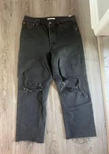 Levi’s Denim High-Rise Distressed Mom Jeans Black Photo 0