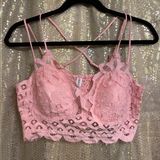 Zenana Outfitters Crochet Lace Bralette Light Rose, XL NWOT Photo 0