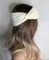 Cream Handmade Crochet Twist Ear Warmer Headband Photo 0