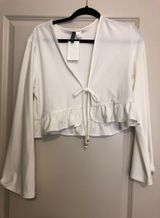 White Tie Front Top Size L Photo 0