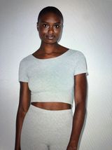 American Apparel Cotton Spandex Jersey Crop T-shirt Photo 0