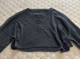 Aeropostale Dark Grey Ribbed Long Sleeve Top Photo 0