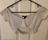 Forever 21 White Cut Out Crop Top Photo 0