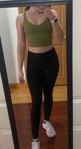 olive green align tank top Photo 0