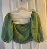 MINKPINK Green Square Neck Blouse  Photo 0